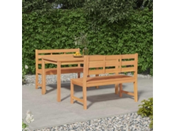 Vidaxl 3 Pcs Conjunto De Jantar Para Jardim Madeira De Teca Maciça