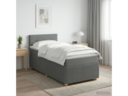 Vidaxl Cama Box Spring Com Colchão Cinzento-escuro 80 X 200 Cm Tecido