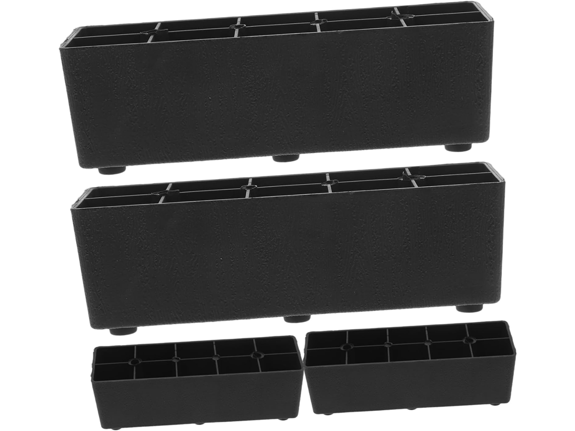 Uonlytech Conjunto De 4 Pés Plástico Preto Para Móveis, Elevadores De Sofá Com Suporte Estabilidade Para Sofás E Móveis