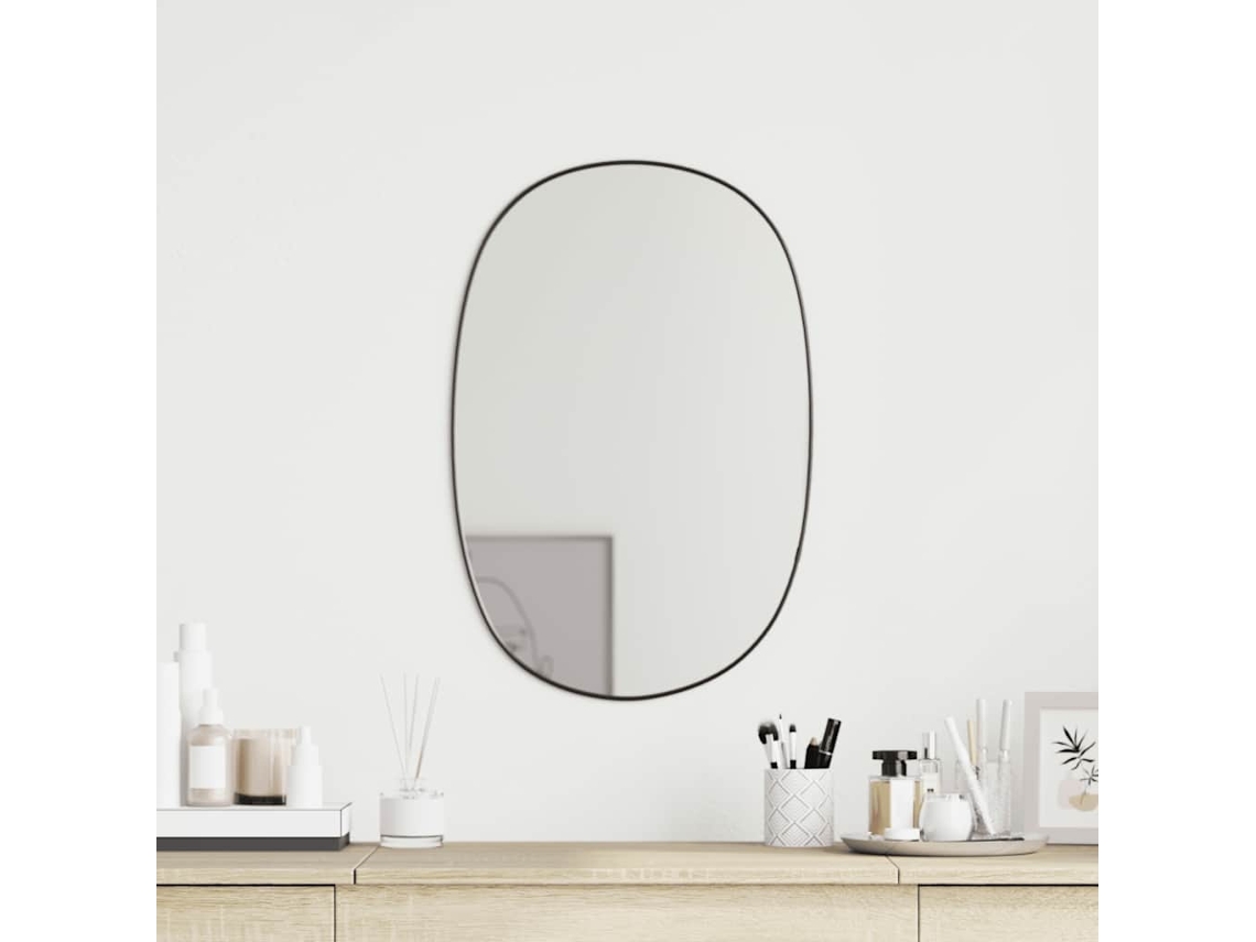 Vidaxl Espelho De Parede 50x35 Cm Preto