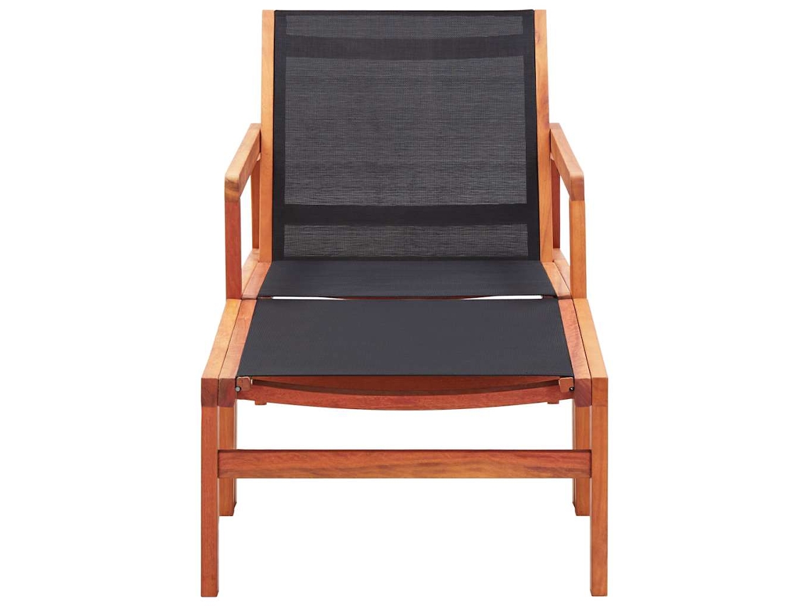 Maison Exclusive - Cadeira De Jardim C/ Apoio Pés Eucalipto Maciço/textilene Preto