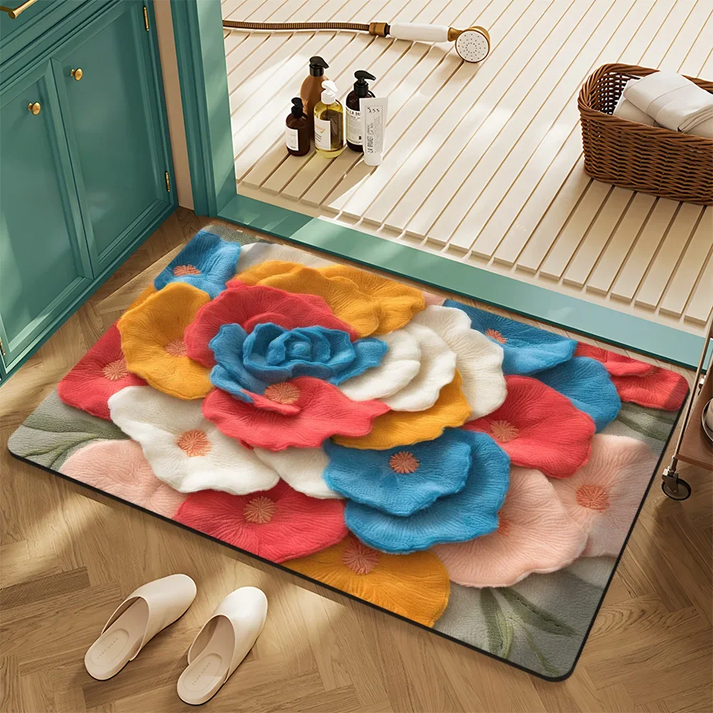 Tapete Absorvente Para Banheiro (estilo 6, 40x60cm), Macio E Confortável, Ideal Para Decoração De Casa.
