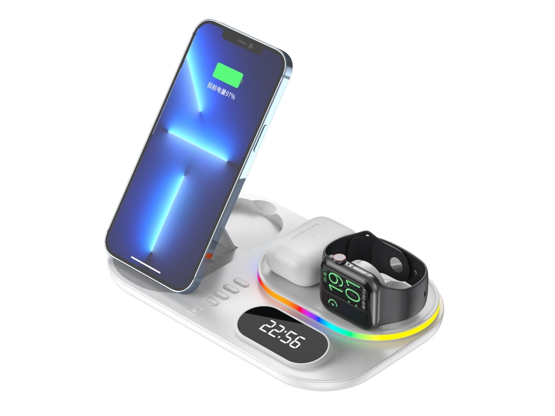 Estação de Carregamento Sem Relógio Luz Noturna Fast Qi para iPhone 13/12 YIZHOOD Branco