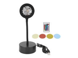 Projetor de Sol RGB com Controle Remoto, Luz Sólida Ajustável em 360°, Decoração para Casa e Festas