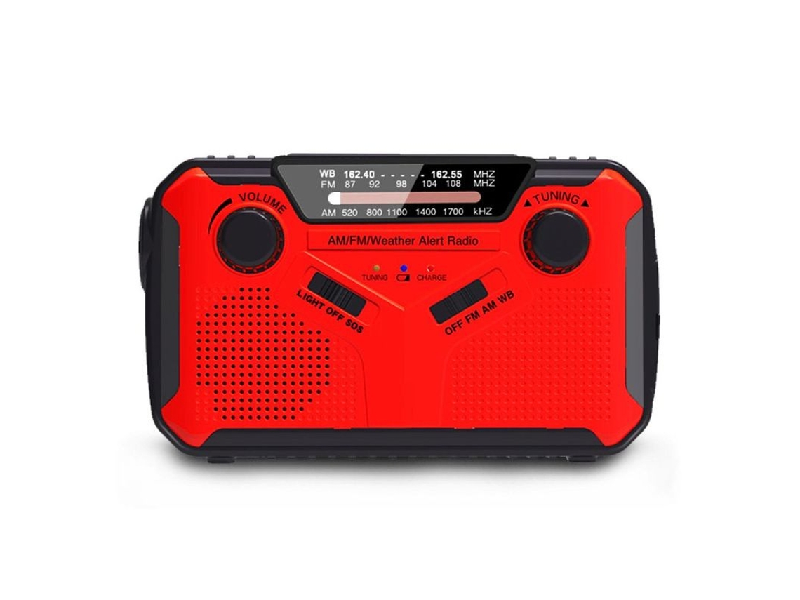 Rádio solar AQUAFORGE portátil AM/FM com manivela, dínamo, bateria 4000mah