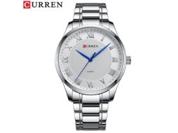 Relógio de Quartzo Masculino MDUG, simples, branco prateado, com pulseira de aço, multifuncional