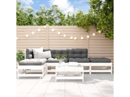 Vidaxl 6 Pcs Conjunto Lounge De Jardim Pinho Maciço Branco