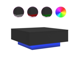 Mesa de Centro com Luzes Led 80x80x31 Cm Preto MAISON EXCLUSIVE