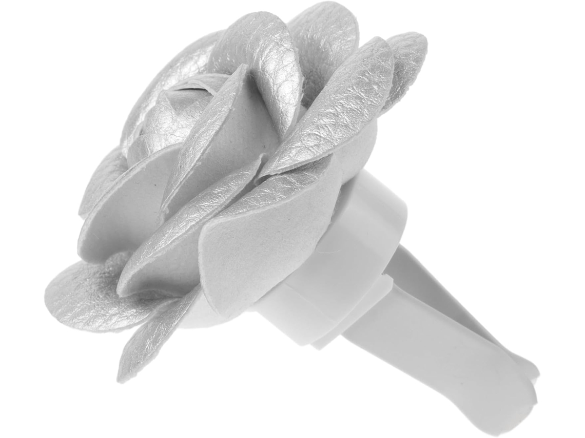 Difusor De Fragrância Para Saída De Ar De Carro Em Couro Pu Prateado