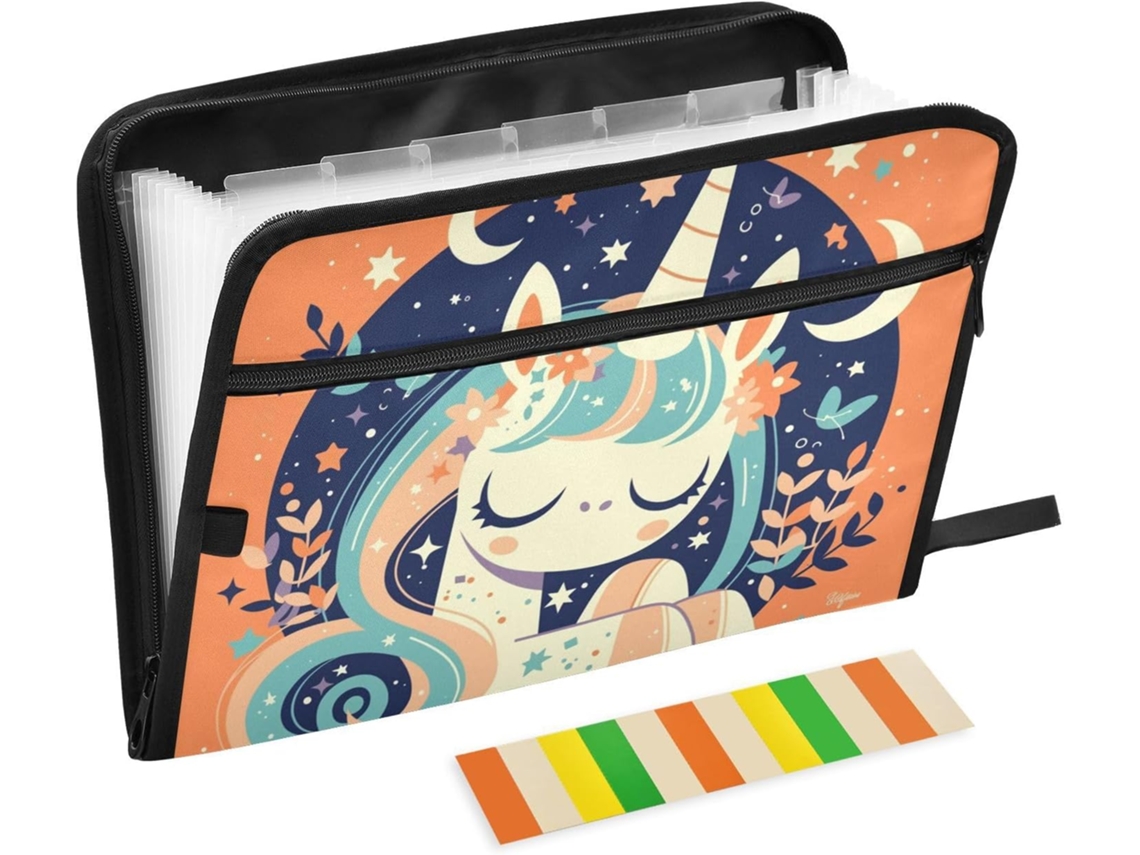 Pastas Expansíveis Com 13 Bolsos, Tamanho A4 Carta, Com Fecho De Zíper Guardar Documentos, Cor Laranja, Pastas