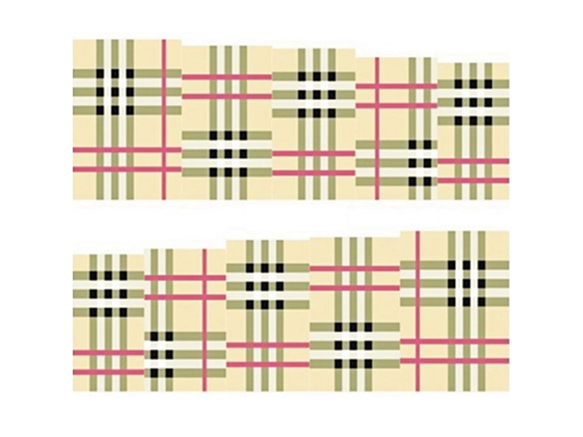 Adesivos Para Unhas (decalque De Xadrez, Design De Marca D'água) Eoocoo