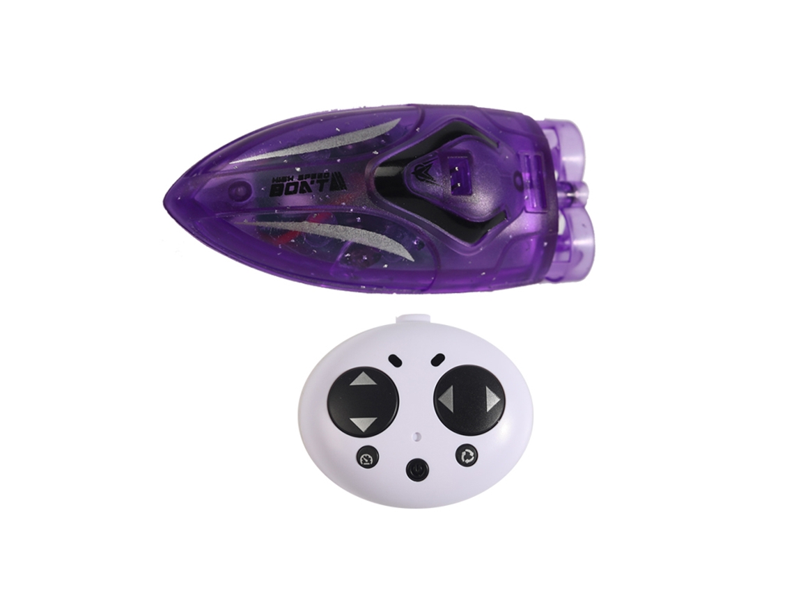Mali barco de Controle Remoto para Piscinas e Banheiras 2.4ghz com Luzes Led Mini Barco de Atletismo Recarregável Roxo para Crianças e Adultos
