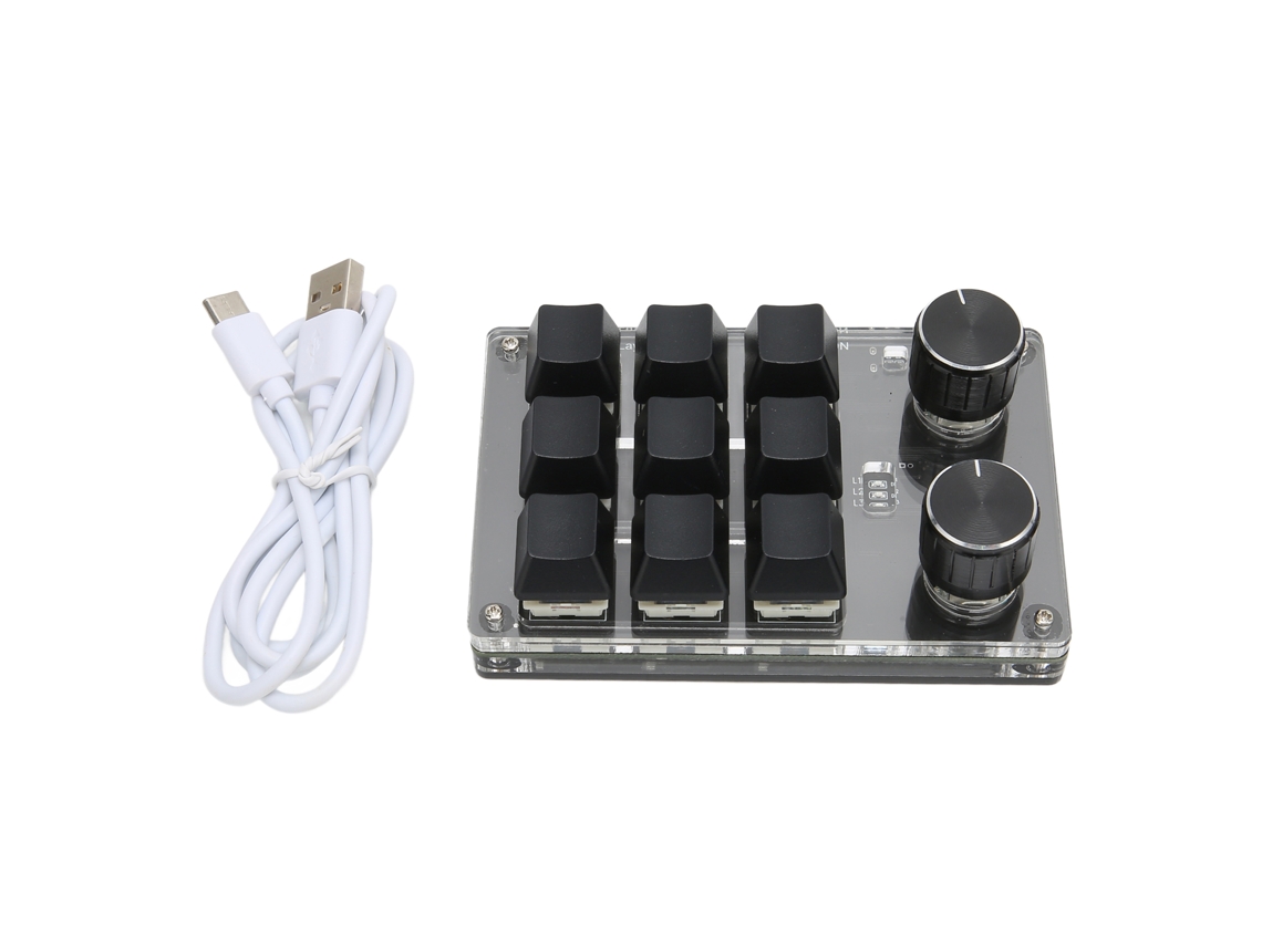 Aetheria teclado Mecânico para Jogos Osu 9 Teclas 2 Knobs Programável Diy Conexão Usb/bt Portátil