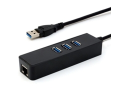 Hub Usb 3.0 3 Portas Adaptador Rede Ethernet Gigabit | S/MARCA