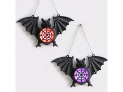 2026 decoraciones de Halloween Murciélagos Luminosos Colgantes para Festa Interior Exterior 2 Piezas