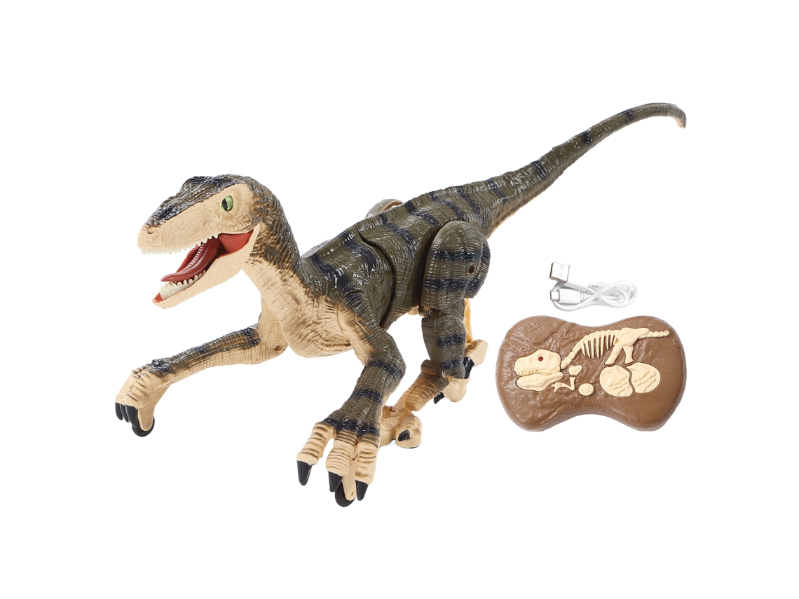 Mali brinquedo Dinossauro Velociraptor Controle Remoto 2.4g Sem Fio Recarregável com Luzes para Crianças
