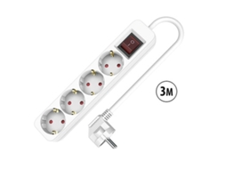 Extensão Com 4 Tomadas Com Interruptor Tm Electron Tmuad534s (branco 3680 W 4 Schuko)