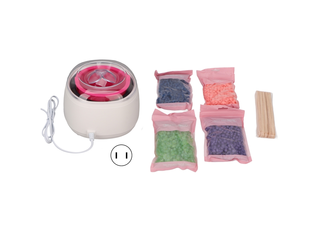 Kit de depilação com máquina de cera Quente e 4 grãos de cera.