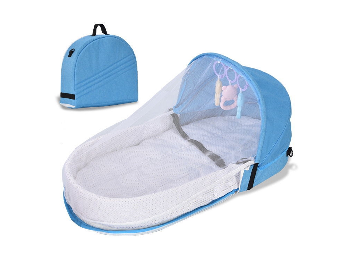 Lit De Voyage Flexível E Portátil, Lit Bébé Multifonctionnel 3 Em 1, Saco Para Dois Com Moustiquaire Et Rangement, Lit De Voyage