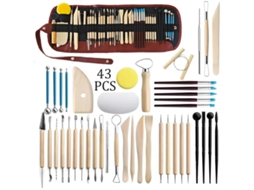 Kit De 43 Peças Para Cerâmica E Escultura – Para Argila Polimérica, Argila De Secagem Ao Ar E Argila Para Cerâmica.