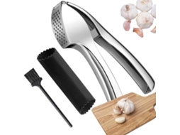 Espremedor De Alho Em Aço Inoxidável Com Cabo Ergonômico E Descascador Slowmoose