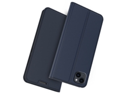 Capa Para Iphone 14 Pele Sintética Magnética Com Porta-cartões Azul