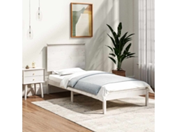 Vidaxl Cama Sem Colchão 90x200 Cm Madeira De Pinho Maciça Branco