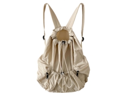 Mochila De Ombro Elegante Com Cordão Para Meninas, Ideal Para Escola, Compras, Caminhadas E Passeios Turísticos. Cor Bege.