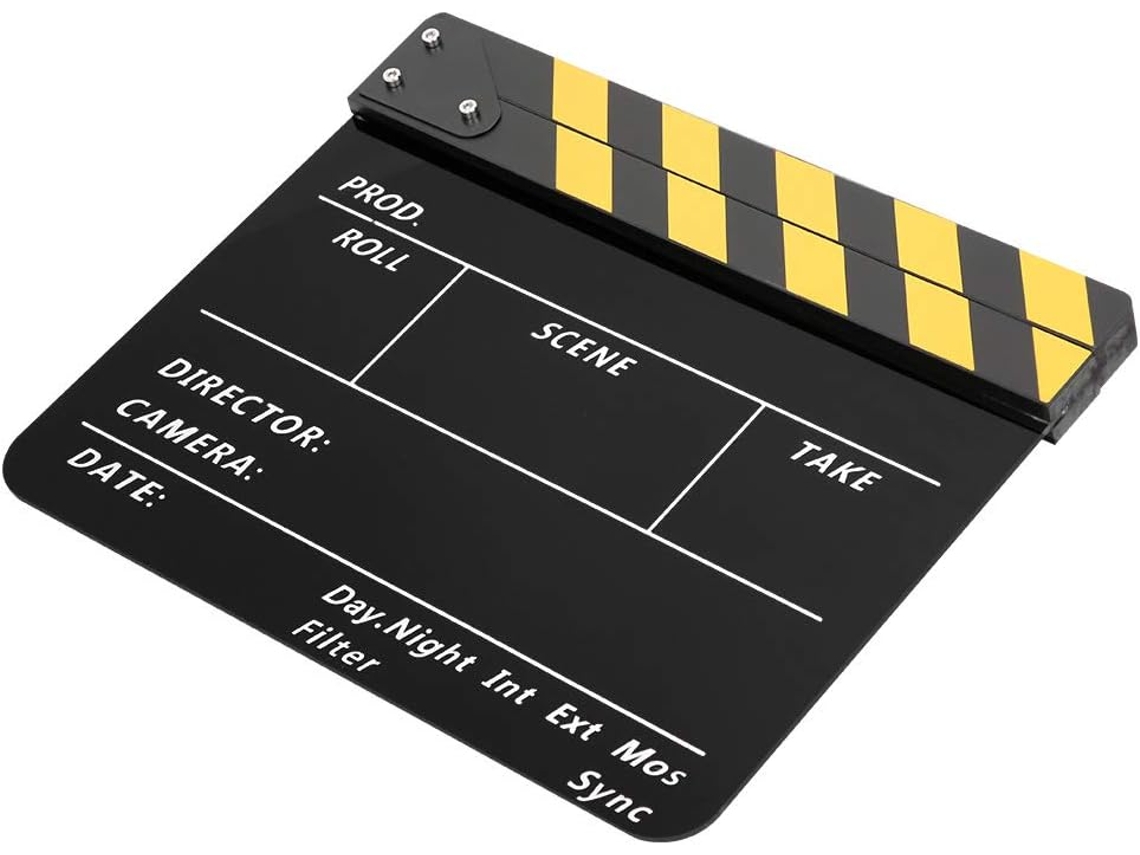 Claquete De Acrílico De 11,8 Polegadas Para Filmagem (amarela)