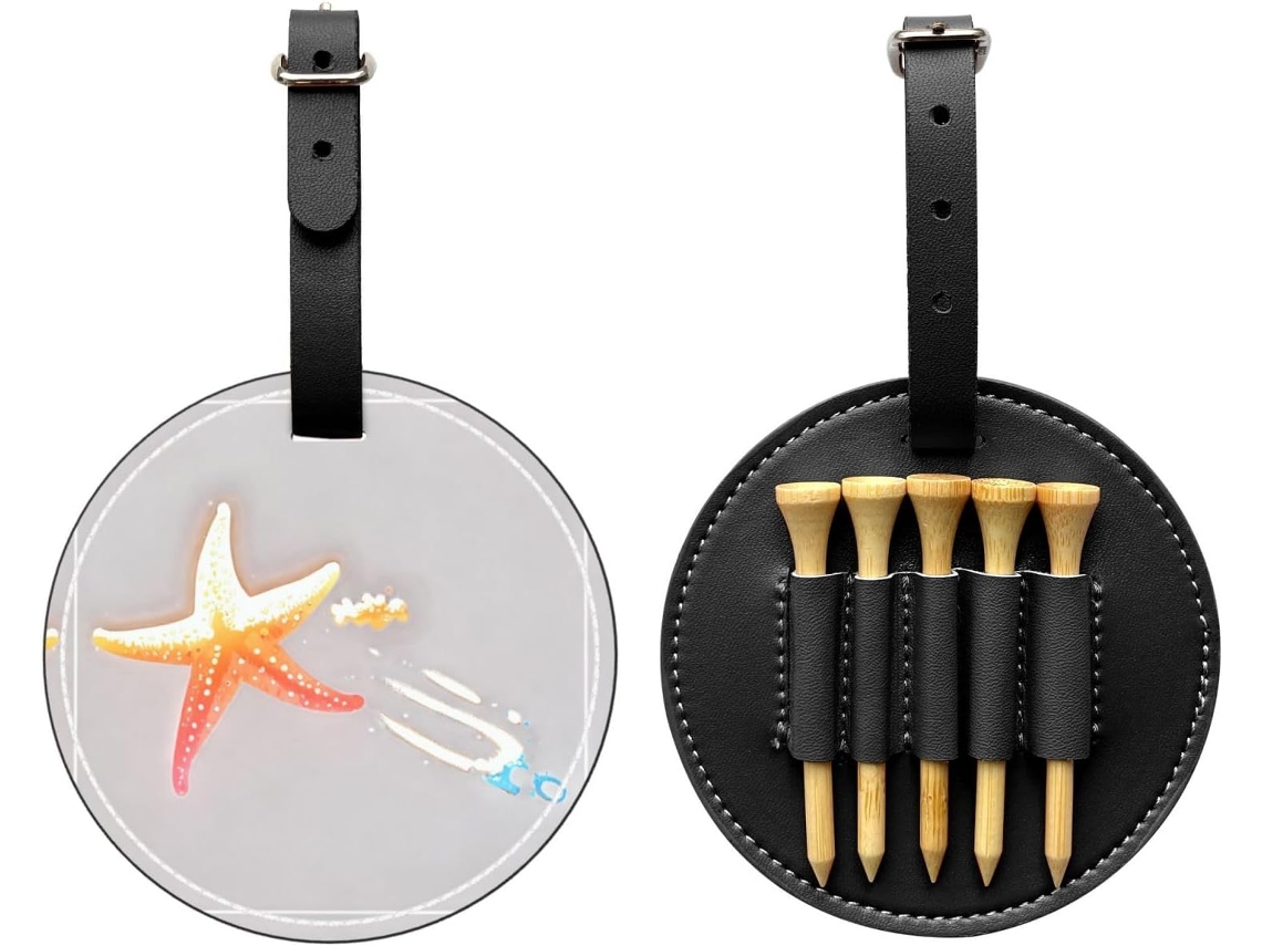 Bolsa para Tees de Golfe com Estrela do mar Holográfica Preta Fácil de Transportar e Mais Eficiente para Jog