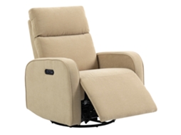 Poltrona Relax Elétrica Duplo Motor Giratória Usb Usb-c Bege