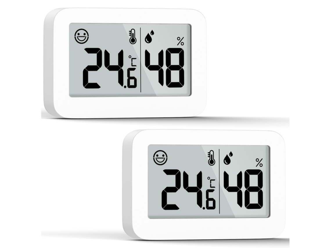 2 Mini Termômetros e Higrômetros Internos, Medidor de Umidade com Escala Celsius , Monitor Digital de Temperatura para Estufas e Adegas X001 (℃)