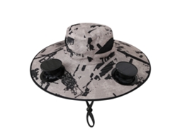 Chapéu com Ventilador Solar , Recarregável, para Pesca e Atividades Ao Ar Livre. MDUG (redondo, Camuflado Cáqui)