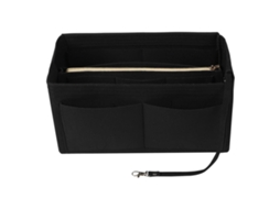 Bolsa de feltro com vários compartimentos, grande capacidade, para maquiagem, preta AQUAFORGE