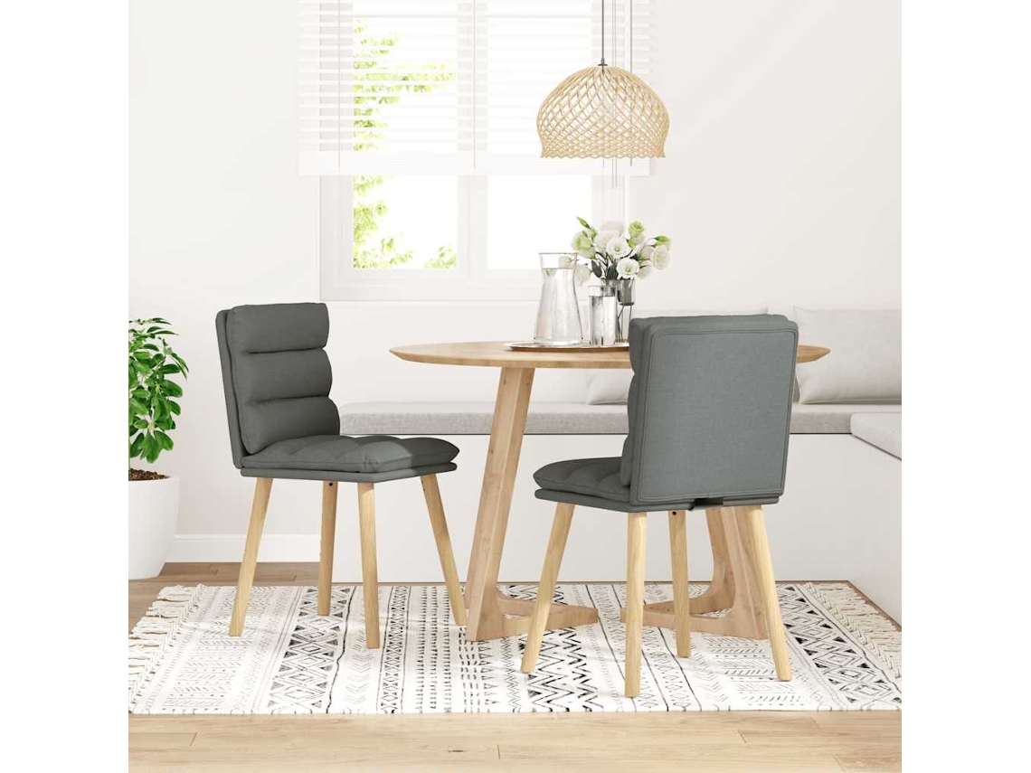 Maison Exclusive - Cadeiras De Jantar 2 Pcs Tecido Cinzento-escuro
