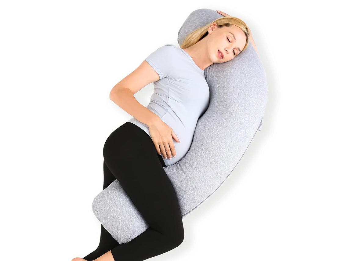 Almofada De Gravidez Para Dormir De Lado, Com Design Ergonómico, 145 Cm Cinza Panoona