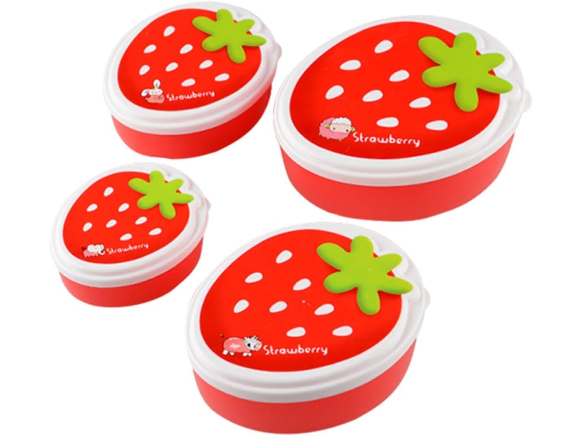 Conjunto De 4 Marmitas Portáteis Ipetboom, Leves E Fáceis De Limpar, Na Cor Vermelha, Ideais Para Saladas E Refeições Ao