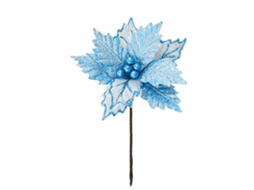 Laxiscreed Flor Artificial Rosa Azul Com Dourado Para Decoração De Natal E Árvores De Natal