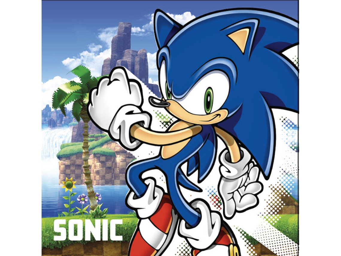 Toalha Infantil Sonic The Hedgehog Island Sonic The Hedgehog 30x30cm