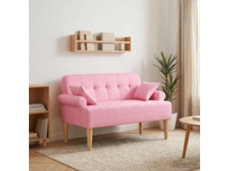 Vidaxl Sofá De Dois Lugares Com Botão Acolchoado Rosa 120 X 65 X 79 Cm