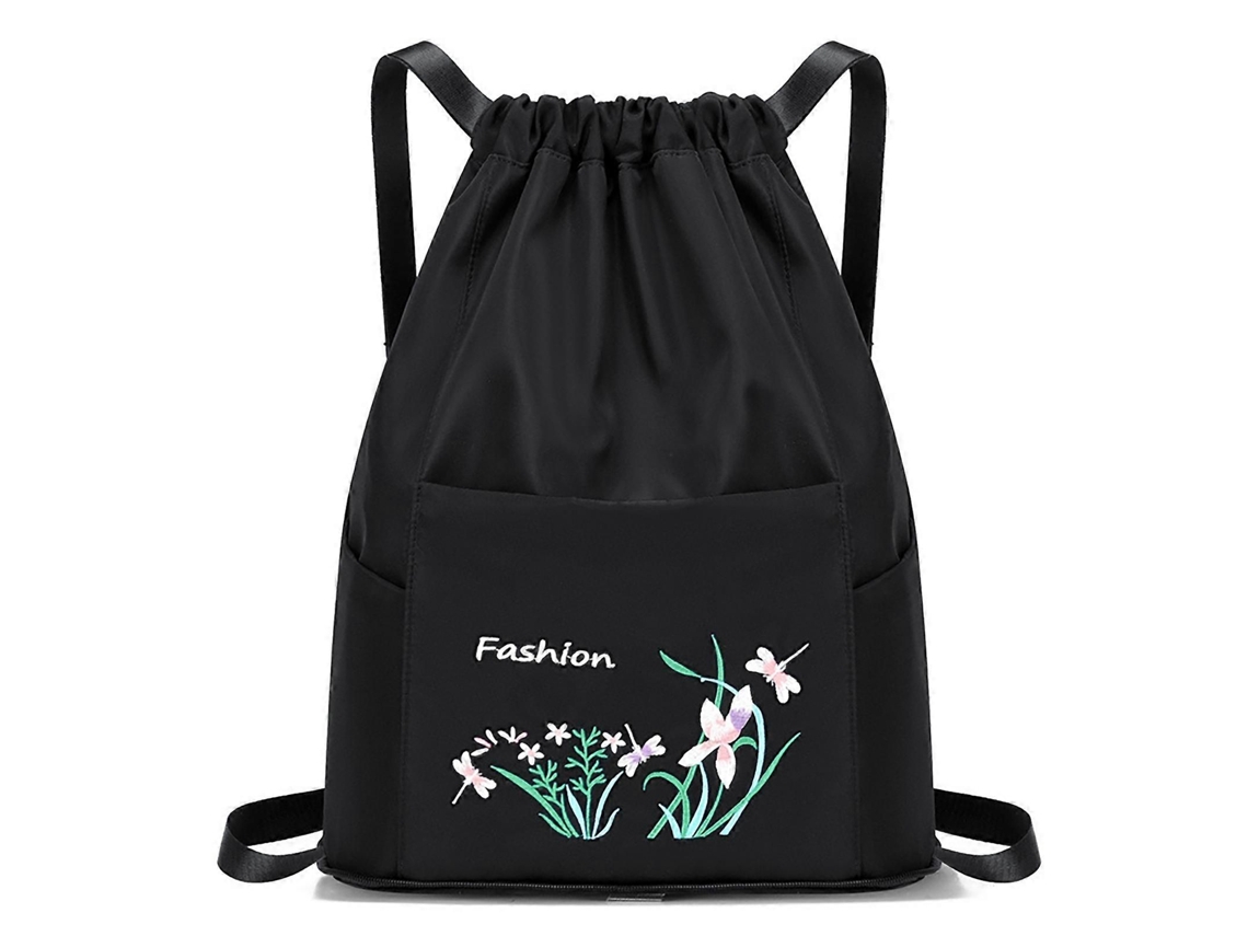 Mochila Dobrável com Cordão e Bolsos Resistentes À Água, Ideal para Academia, Compras, Esportes e Ioga. GOKOCO