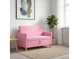 Vidaxl Sofa Com Armazenamento Rosa 122 X 78 X 87 Cm Poliéster