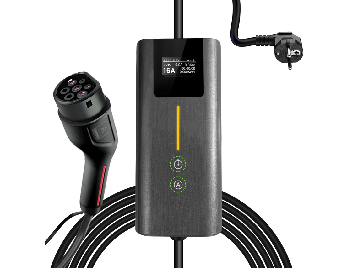 Hexinex Carregador De Carro Elétrico, 3,6 Kw / 4m Carregador De Veículo Elétrico De Tipo 2, Cabo De Carregamento De Veículo Elétrico 8-16a