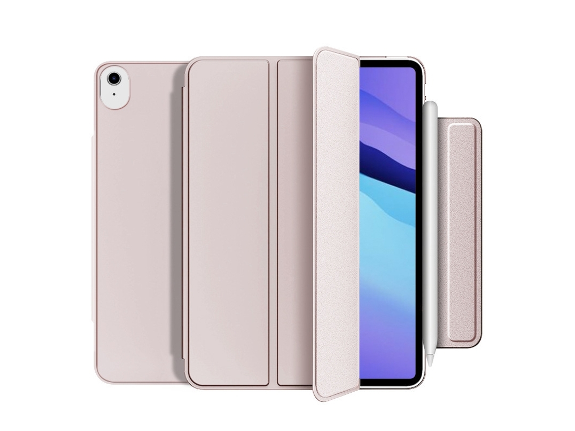 Capa Para Ipad 2024 Pro 11 Rosa Bebê Com Clipe Magnético Dupla Face E Dez Fivelas Aquaforge