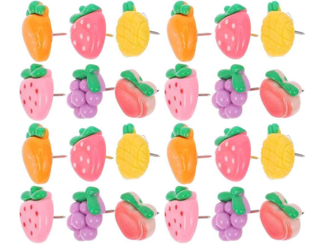 Tachinhas Decorativas Ibasenice, Fáceis de Instalar e Resistentes ao Desgaste, 30 Modelos de Frutas e Legumes, Variados