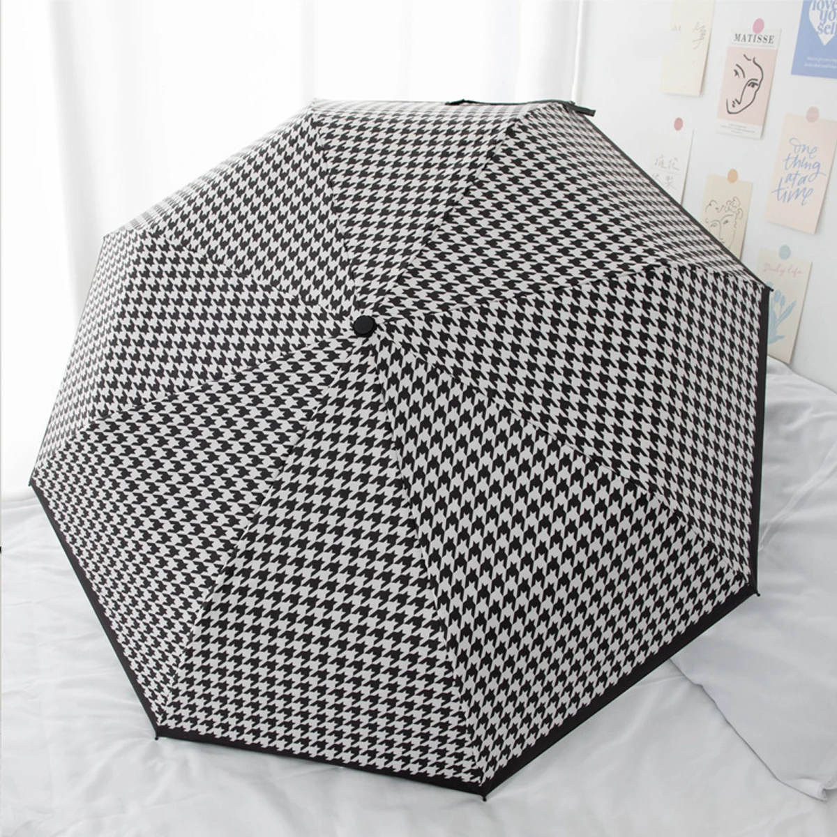 Mini guarda sol MDUG rosa, com seis dobras, proteção UV, formato cápsula