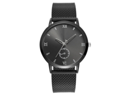 Reloj De Cuarzo Vansvar Con Correa De Plástico Y Números Romanos Unisex (negro)