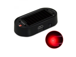 2026-luz De Alarma Falsa Solar Antirrobo Com Sensor De Vibração Para Carro Moto Barco Casa Concha Negra Luz Roja