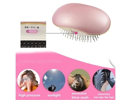Escova massageadora elétrica iônica portátil IFCOW® (rosa) IFCOW