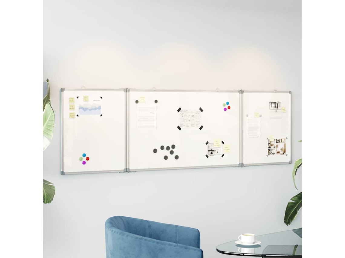 Vidaxl Quadro Branco Magnético Dobrável 160x60x1,7 Cm Alumínio